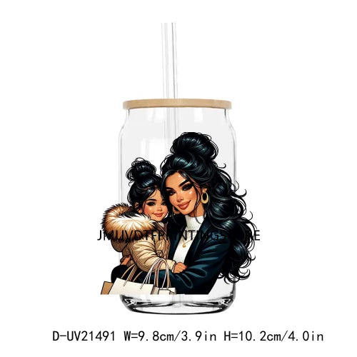 Latina Mama And Daughter UV DTF Transfers Stickers Decals For Libbey Cold Cups Mugs Tumbler Waterproof DIY Logo Mother's Day