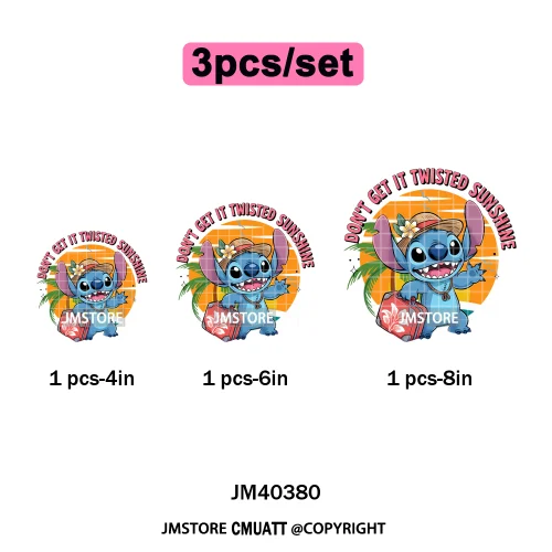 Aloha Flower Summer Vibes Cartoon Animal Vacation Life Designs Iron on DTF Washable Transfers Sticker Ready to Press for Clothes