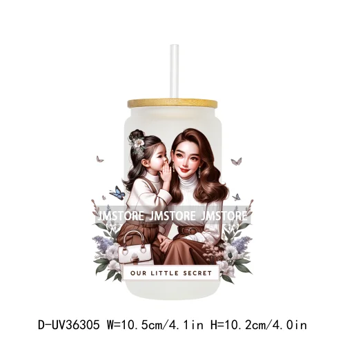 Mother And Daughter Mother's Day UV Sticker Decals For Libbey Cold Cups Mugs Tumbler Transfer Stickers Waterproof Custom Logo