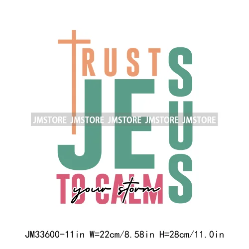 Colorful Faith Jesus God Religious Bible Verse Affirmation Spirits Iron On DTF Transfers Stickers Ready To Press T-shirts Bags