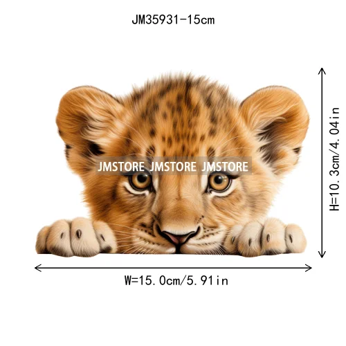15cm 5.9in Kids Hide-and-seek Animal Iron On Heat Transfer Sticker For Clothes Vinyl Thermal Appliques Washable T-Shirt Decal