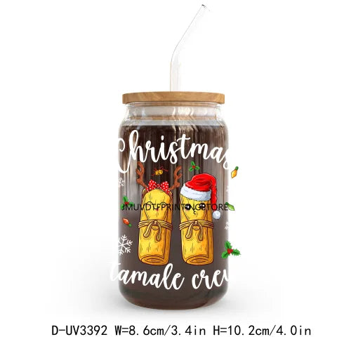Tis The Season Latin Culture Christmas UV DTF Transfers Stickers Decals For Libbey Cold Cups Mugs Tumbler Waterproof DIY Logo