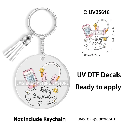 Spicy Books Positive Quotes Romance Book Club WaterProof Logo Ready To Apply UV DTF Stickers For Round Circle Keychain Keyring