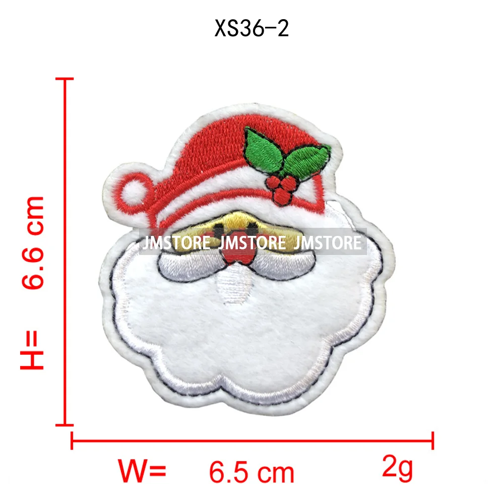Merry Christmas Ho Ho Ho Santa Candy Canes Celebrate Festive Embroidery Appliques Iron on Sequins Patches for Sweatshirt Bags