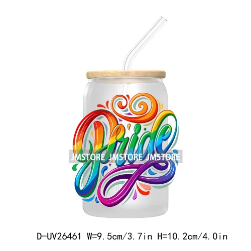 LGBT Quotes UV DTF Transfer Stickers Decals For Libbey Cold Cups Mugs Tumbler Waterproof DIY Custom Logo Labels Rainbow Pride