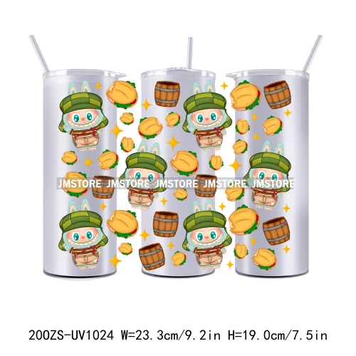 Cute Monster Doll Cartoon Character 20OZ Skinny Tumbler Wrap Ready To Apply UV DTF Transfer Stickers Durable Prints For Tumbler