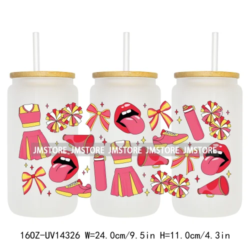 Coquette Baseball Mom Sports UV DTF Stickers Ready to Transfer Cup Wrap Custom Label DIY Craft For Libbey Can Glass Tumbler Mug