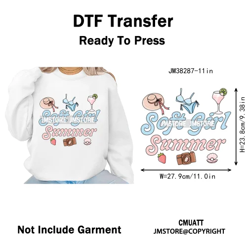 Cute Summer Book Picnic Kindle Club Beach Reading Bookish Vacation Iron on DTF Transfer Stickers Ready to Press for Clothes Bags