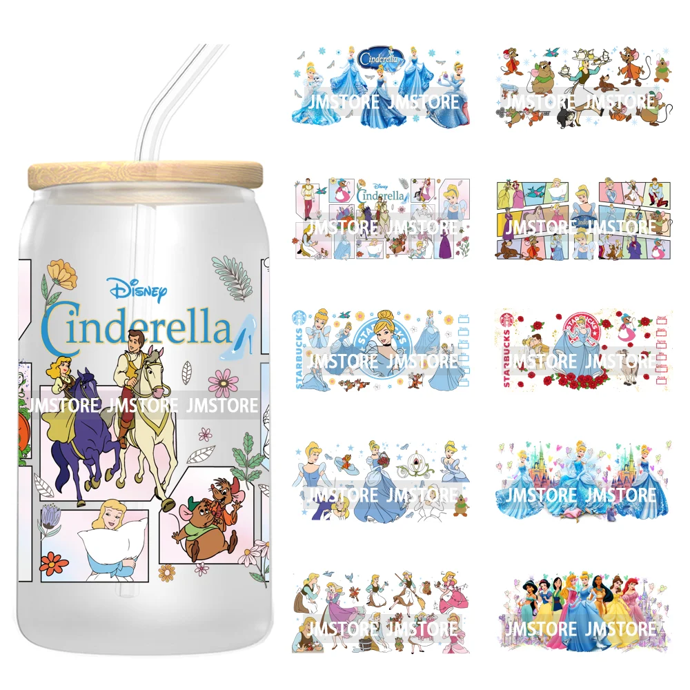 Best Friends Princess Movie Themed 16OZ UV DTF Cup Wraps Ready To Apply Waterproof Transfer Sticker For Libbey Glass Can Tumbler