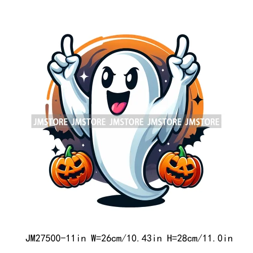 Read Books Flower Bike Music Ghost Sweet Spooky Season Halloween DTF Printing Logos Iron On Transfers Stickers For Hoodies Bags