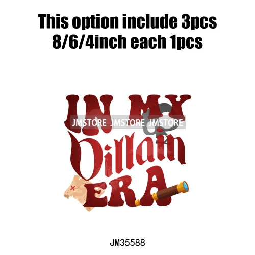 Colorful In My Era Wicked Cartoon Princess Evil Queen Washable Iron on DTF Transfers Stickers Diy Ready to Press for Sweatshirts