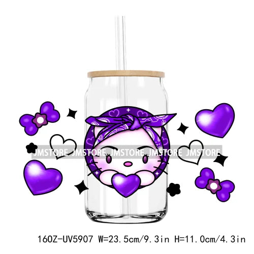 Latina Culture Cartoon Girls 16OZ UV DTF Cup Wrap Transfers Stickers Custom Labels Durable Waterproof Logo For Libbey Glass Can