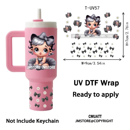 Trendy Cartoon Movies UV DTF Mini Tumbler Keychain Wraps Ready To Press High Quality Wraps UV Stickers for Tumbler Keychain