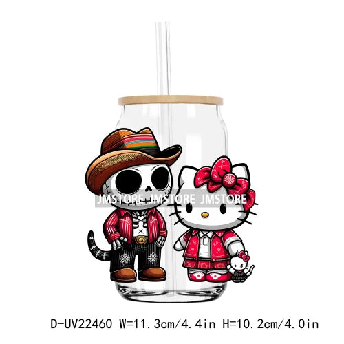 Cartoon Chicano Couple Mexican Culture UV DTF Transfers Stickers Decals For Libbey Cold Cups Mugs Tumbler Waterproof DIY Craft