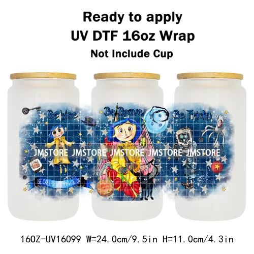 Coquette Bow Movie Eyes Buttons 16OZ UV DTF Cup Wraps Ready To Apply Waterproof Transfer Stickers For Libbey Glass Can Tumbler