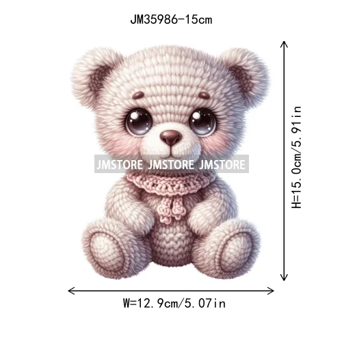15cm 5.9in Kid Panda Bear Animal Iron On Heat Transfer Sticker For Clothes Printed Vinyl Thermal Applique Washable T-Shirt Decal