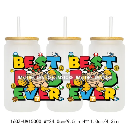 Best Dad Ever Father's Day UV DTF Stickers Ready to Transfer Cup Wrap Custom Labels DIY Craft For Libbey Can Glass Tumblers Mugs