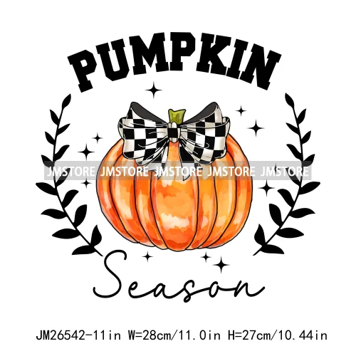 Coquette Farm Fresh Pumpkin Spice Season Fall Vibes Pumpkin Patch Girly DTF Iron On Transfer Sticker Ready To Press For Clothing