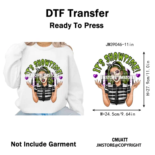 Horror Scary Killer Character Spooky Halloween Vibes Iron on DTF Washable Heat Transfer Stickers Ready to Press for Textile Bags