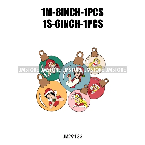 Cartoon Princess Jolly Tis The Season Christmas Party Best Day Ever Iron On DTF Transfers Stickers Ready To Press For T-shirts