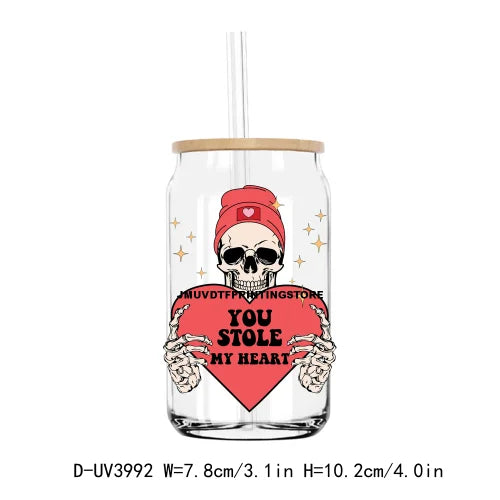 If I Had Feelings They'd Be For You UV DTF Sticker For 16OZ Libbey Glass Cup Can Wrap Transfer Sticker Custom Labels DIY Logo