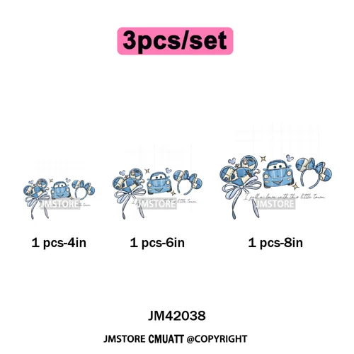 Retro Cartoon Magical Princess Girly Bow Mouse Ears Headbands Iron on DTF Washable Transfers Stickers Ready to Press for Hoodies