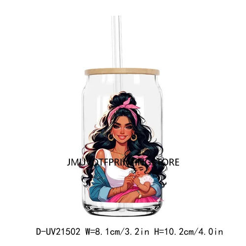 Latina Mama And Daughter UV DTF Transfers Stickers Decals For Libbey Cold Cups Mugs Tumbler Waterproof DIY Logo Mother's Day