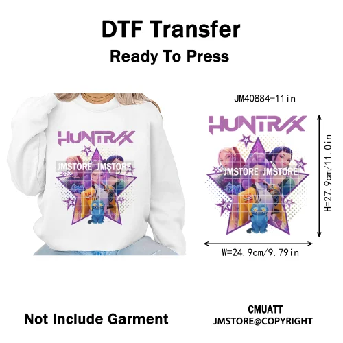 Kpop Movie Style Soda Pop Demon Inspired Movie Girl Dinner Iron on DTF Washable Transfers Stickers Ready to Press for Hoodies