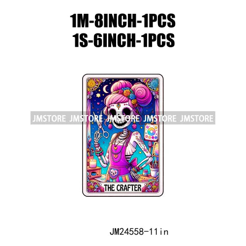 Funny Mexican Evil Eye Chismosa La Chigona Latina Skeleton Tarot Card Logos Iron On DTF Heat Press Transfer Stickers For Clothes