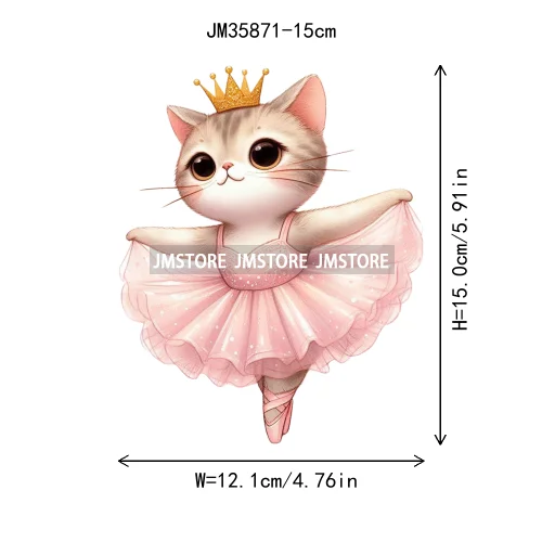 15cm 5.9in Kid Dancing Cats Animal Squirrel Iron On Transfer Sticker For Clothes Printed Thermal Applique Washable T-Shirt Decal