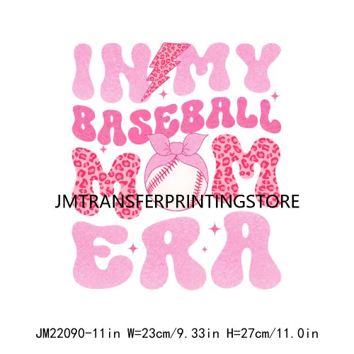 New Baseball Softball Sport Coquettee Mama Decals Pink Ribbon Bow Stanley Tumbler Iron On DTF Transfer Stickers For Sweatshirt