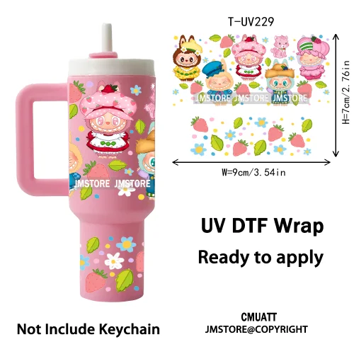 Coquette Bow Cartoon Monsters UV DTF Custom Prints Ready To Apply Transfer Stickers Waterproof Wraps For Mini Tumbler Keychain