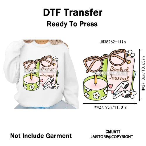 Funny Bookish Things Kindle Girlie TBR Read Books Lover Positive Quotes Iron on DTF Transfer Stickers Ready to Press for Textile