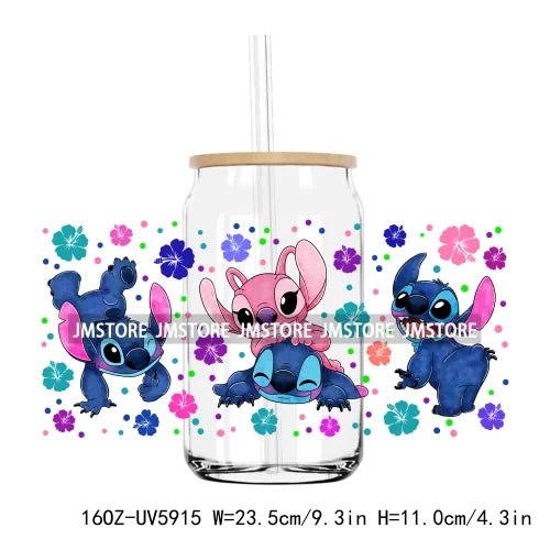 Cute Cartoon Characters Mouse 16OZ UV DTF Cup Wrap Transfers Stickers Custom Labels Durable Waterproof Logo For Libbey Glass Can