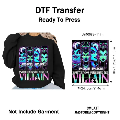 Happy Halloween Season Pumpkin Skull Cartoon Character Girly Evil Queen Iron on DTF Transfer Stickers Ready to Press for Textile