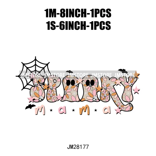 Cute Mama Babe Stay Spooky Let's Go Ghouls Halloween Season Designs DTF Iron On Transfers Stickers Ready To Press For Clothes