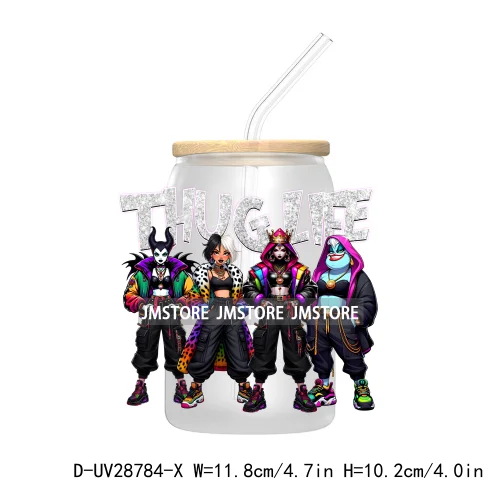 Bad Girls Have More Fun Horror Characters UV DTF Transfer Stickers Decals For Libbey Cold Cups Mugs Tumbler Scary Movies Killers