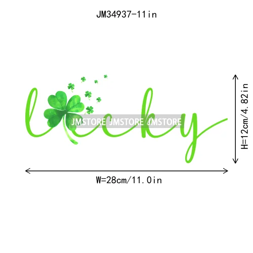 Feeling Lucky Vibes Coquette Shamrock Irish St Patrick's Day Iron On DTF Heat Transfers Stickers Ready To Press For T-shirts Bags