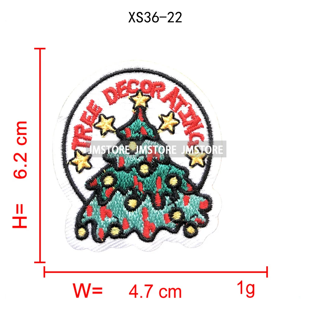 Merry Christmas Ho Ho Ho Santa Candy Canes Celebrate Festive Embroidery Appliques Iron on Sequins Patches for Sweatshirt Bags