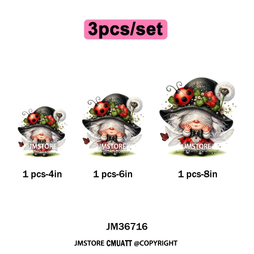 Spooky Scary Witch Girly Animal Flower Strawberry Gnomes Iron on DTF Washable Transfers Stickers Ready to Press for Hoodies Bags