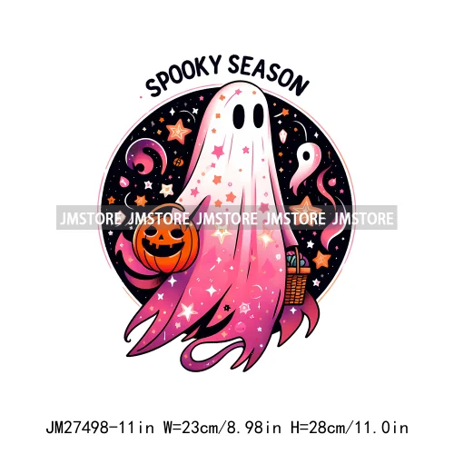 Read Books Flower Bike Music Ghost Sweet Spooky Season Halloween DTF Printing Logos Iron On Transfers Stickers For Hoodies Bags