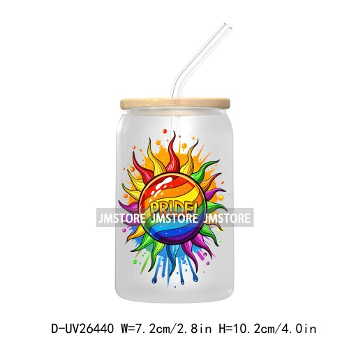 LGBT Quotes UV DTF Transfer Stickers Decals For Libbey Cold Cups Mugs Tumbler Waterproof DIY Custom Logo Labels Rainbow Pride