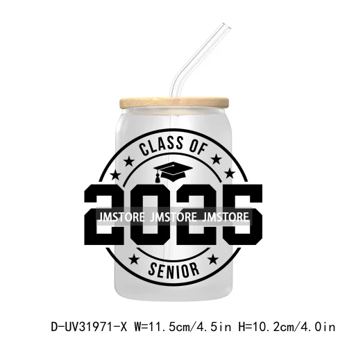 Class Of 2025 Graduation High School Senior UV DTF Transfer Stickers Decals For Libbey Cold Cups Mugs Tumbler Waterproof Labels