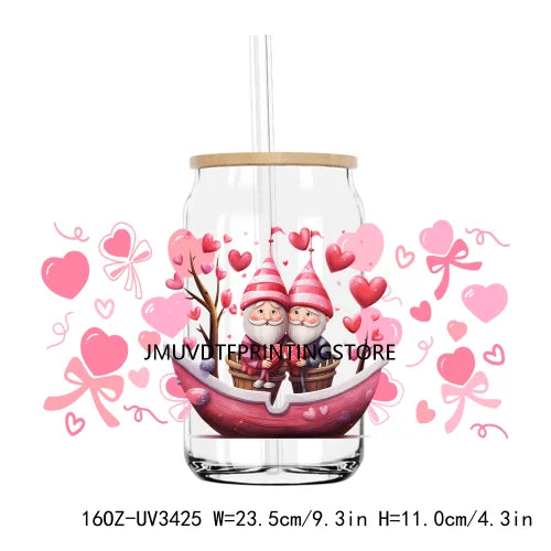 Love More Worry Less UV DTF Sticker For 16OZ Libbey Glass Cup Can Wrap Transfer Sticker Custom Labels DIY Logo XOXO Valentines