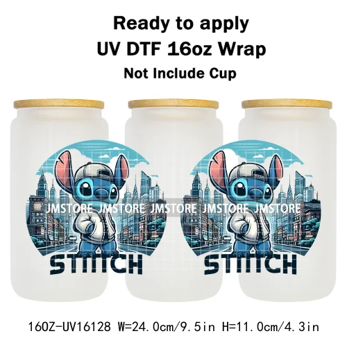Trendy Movie Cartoon Character Bow 16OZ UV DTF Cup Wrap Ready To Apply Waterproof Transfer Sticker For Libbey Glass Can Tumbler