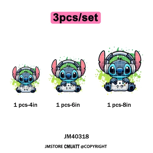 Funny Cartoon Playing Kids Love Character Thermal Printing Iron on DTF Washable Transfers Stickers Ready to Press for T-shirts