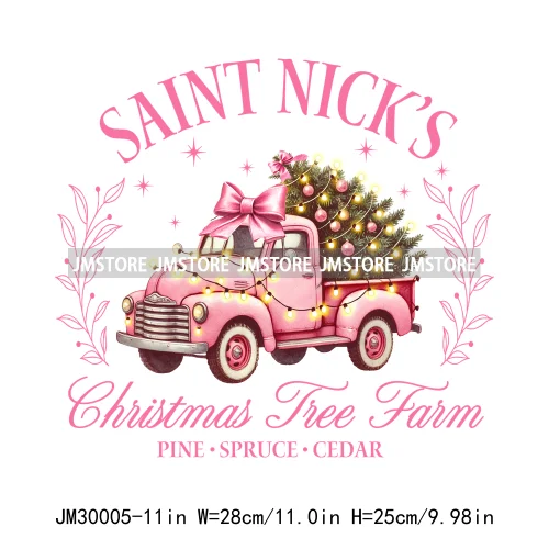 Coquette Pink Girly Christmas Vibes Book Just Waiting For Christmas Iron On DTF Transfer Stickers Ready To Press For Hoodies Bag