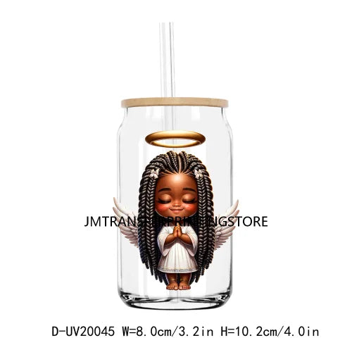 African American Black Valentine Boys Girls UV DTF Transfers Stickers Decal For Libbey Cold Cups Mug Tumbler Waterproof DIY Logo