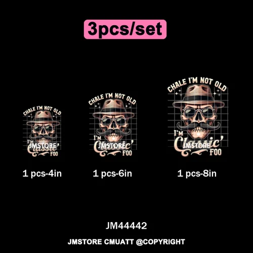 Chale I'm Not Old I'm Classic Foo Graphic Chicano Mexican Iron on Washable DTF Transfers Stickers Ready to Press for Clothing