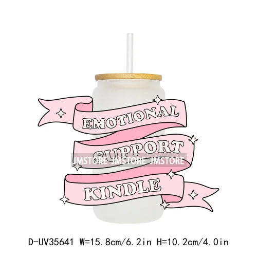 New Positive Quotes Bookish UV Sticker Decals For Libbey Cold Cups Mugs Tumbler Transfer Stickers Waterproof High Quality Labels